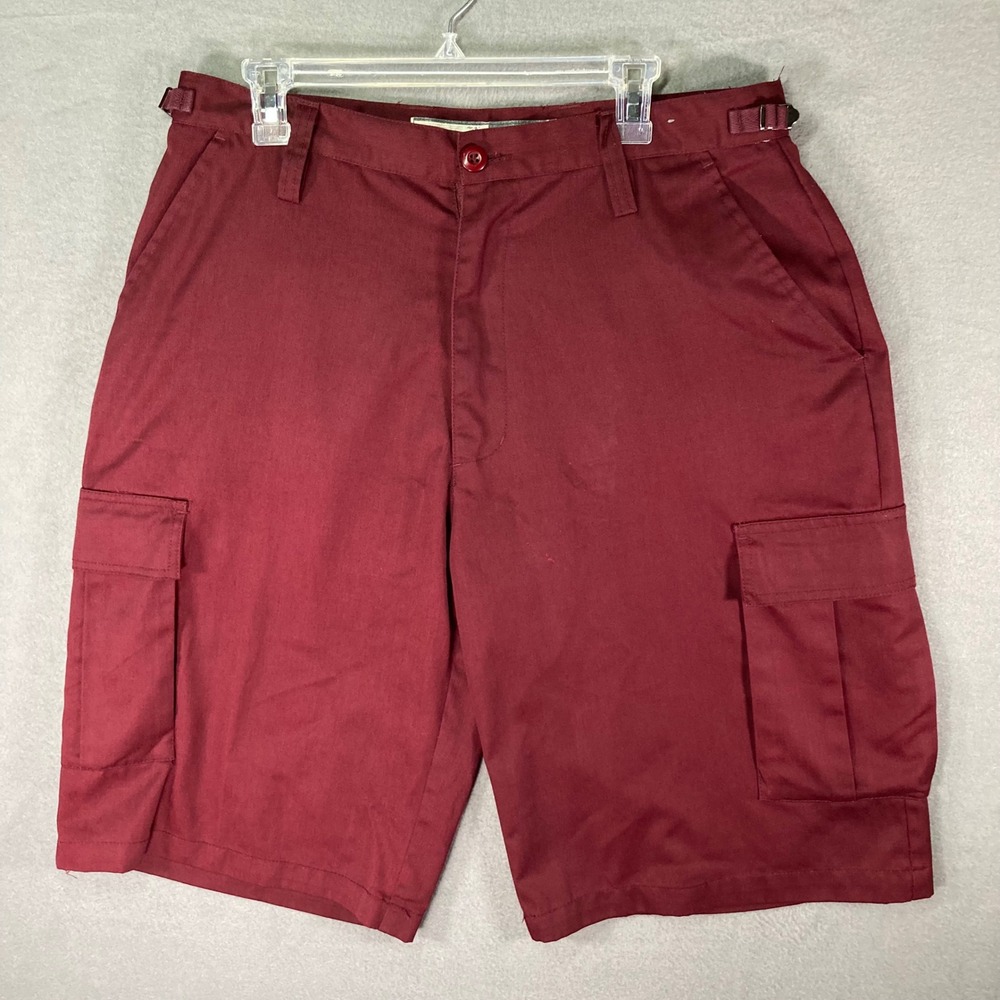Regal Wear Mens Cargo Shorts Burgundy Size 34 Casual Workwear Pockets‎